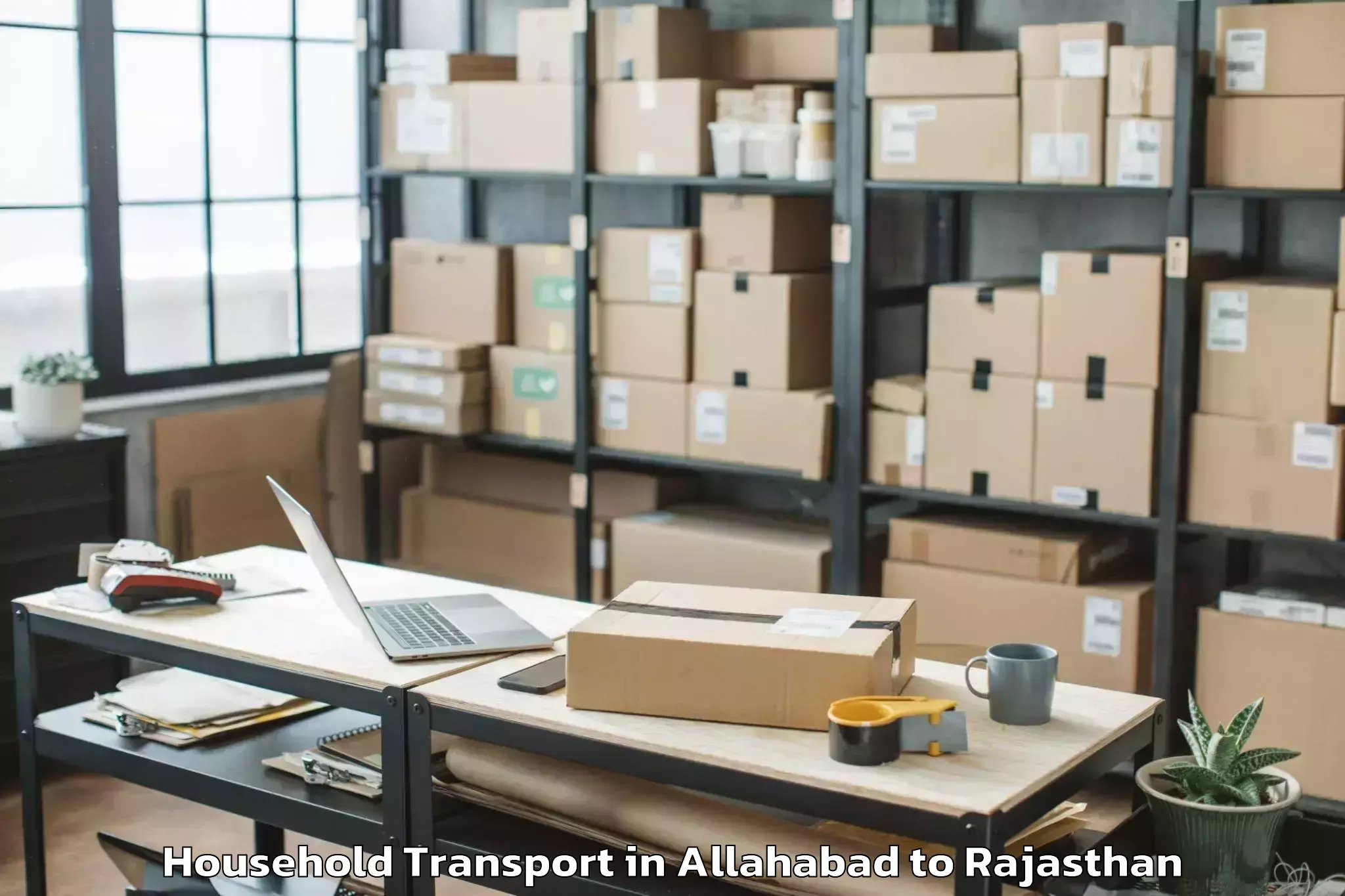 Book Allahabad to Khairthal Household Transport